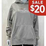 Embroidered Horses Leave Hoofprints on your Heart Driftwood Hoodie *ONLY ONE AVAILABLE SIZE MEDIUM*