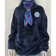 Super Fuzzy Quarter Zip Sherpa Fleece with Celtic Horse Embroidery  ONLY 1 AVAILABLE size M