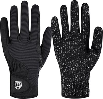 Harrison Howard Black Microsuede Mesh Riding Gloves *ONLY ONE PAIR AVAILABLE SIZE MEDIUM*