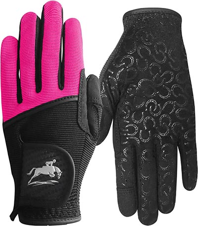 Pink/Black Microsuede Mesh Riding Gloves *ONLY ONE PAIR AVAILABLE SIZE MEDIUM*
