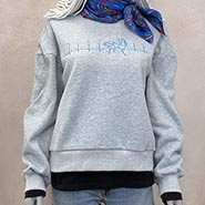 Electric Blue Heartbeat Horse Ash Heavy Cropped Crew Sweatshirt *ONLY 1 AVAILABLE Size Large*