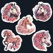 Pack of 5 Assorted Durable Horse Stickers *LIMITED QUANTITY AVAILABLE*
