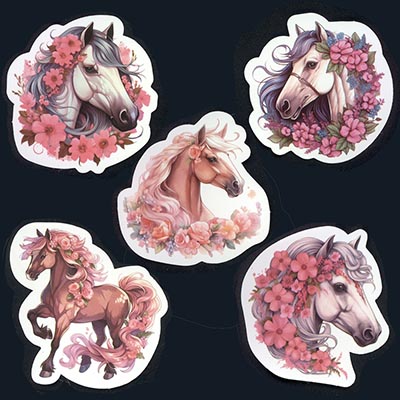Pack of 5 Assorted Durable Horse Stickers *LIMITED QUANTITY AVAILABLE*