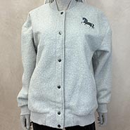 Faux Lambswool Bomber Jacket with Grey Horse Embroidery *ONLY ONE AVAILABLE size Medium*