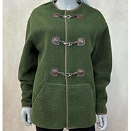Faux Shearling Sherpa Fleece Moss Green Jacket with Snap Closures ONLY 1 AVAILABLE size M