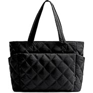Black Quilted Puffer Tote Laptop Bag Purse *ONLY ONE AVAILABLE*