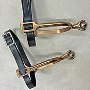 Bronze Roller Ball English Spurs with Leather Spur Straps *ONLY ONE PAIR AVAILABLE*