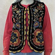 Boho Embroidered Velvet Open Front Vest HALF PRICE *ONLY ONE AVAILABLE size Large*