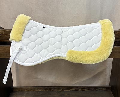 White Plush Quilted Shock Absorbing English Half Pad *ONLY ONE AVAILABLE*