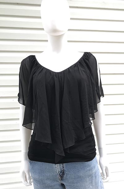 Venus Black Flowy Top *ONLY 1 AVAILABLE SIZE MEDIUM*
