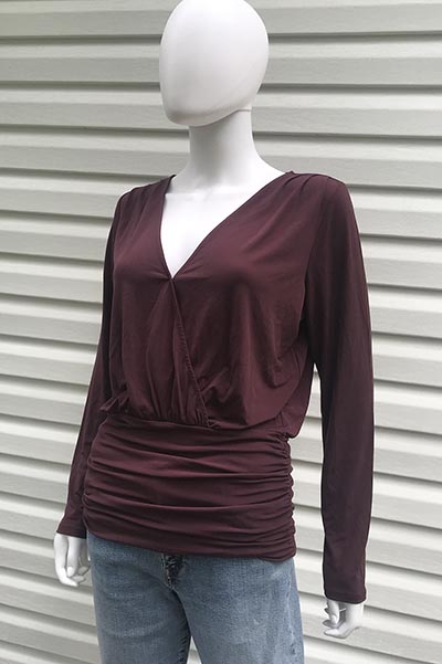 Venus Burgundy Ruched Knit Top *ONLY ONE AVAILABLE - SIZE M*