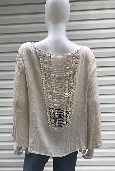 Venus Crinkle Gauze Lace Back Top *ONLY ONE AVAILABLE*