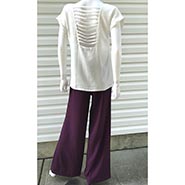 Venus White Ladder back white top and Belted Maroon Slacks  *ONLY ONE SET AVAILABLE*