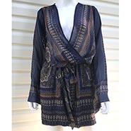 Venus Navy Pattern Sheer Top Jumper  *ONLY ONE AVAILABLE - SIZE M*