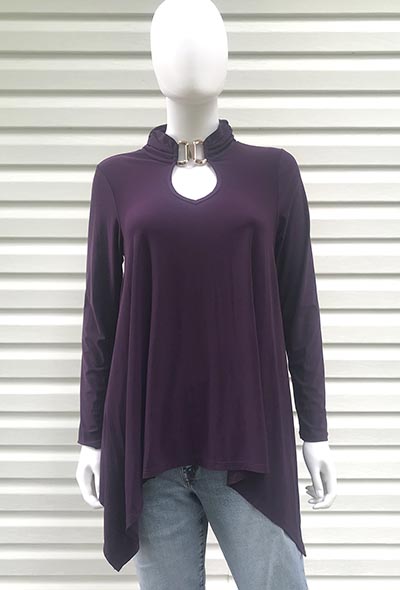 Venus Brand Flowy Plum Knit Top with Metal details *ONLY ONE AVAILABLE - SIZE M*