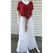 Venus Red Flowy top and Belted White Skirt  *ONLY ONE SET AVAILABLE*