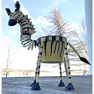 Funny Zebra Metal Flower Pot Planter  *VINTAGE ONLY 1 AVAILABLE*