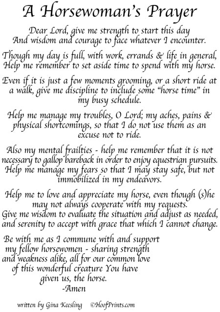 Horsewoman's Prayer